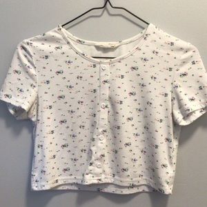Cropped flower SHEIN top